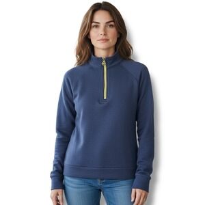 Lilly Pulitzer Luxletic Ashlee Half-Zip Pullover Women's Small S Low Tide Navy